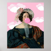 Roze Bubble Gum Lady Altered Art Poster (Voorkant)