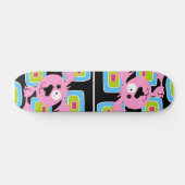 Roze Bubblegum Retro Dog Skateboard (Horizontaal)