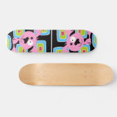 Roze Bubblegum Retro Dog Skateboard (Horizontaal)