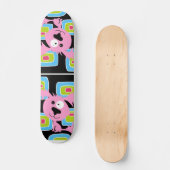 Roze Bubblegum Retro Dog Skateboard (Voorkant)