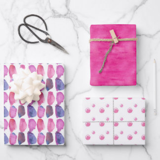 Roze Bubblegum Stippen Penseelstreken  Inpakpapier Vel