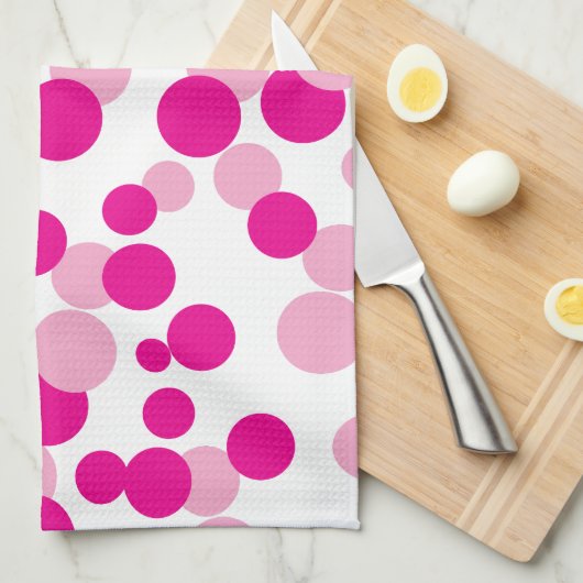 Roze bubelen Confetti Pattern Kitchen Towel Theedoek (Quarter Fold)