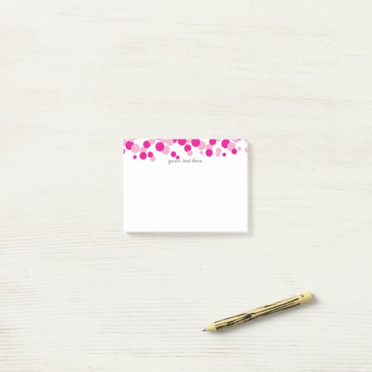 Roze bubels Confetti Patroon Post-it® notes (Op bureau)