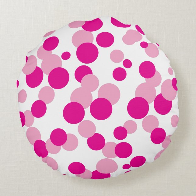 Roze bubels Confetti Pattern Round Pillow Rond Kussen (Achterkant)