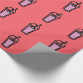 Roze bubelthee van melk cadeaupapier (Hoek)