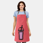 Roze bubelthee van melk schort (Gedragen)