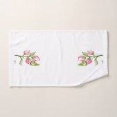 Roze Bud Floral Guest Towel Handdoek (Handdoek)