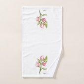 Roze Bud Floral Guest Towel Handdoek (Handdoek)