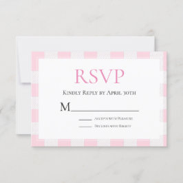 Roze Buffalo Check Huwelijks RSVP