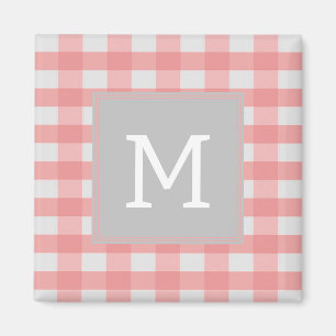 Roze Buffalo geplakt Monogram Magnet Magneet