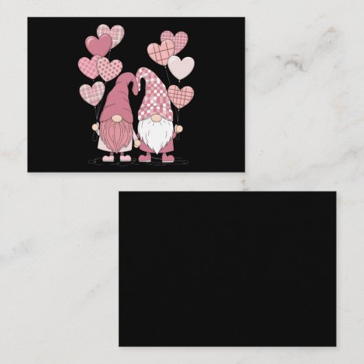 Roze Buffalo geruite hartkabouters Valentijnsdag Notitiekaartje (Voorkant / Achterkant)