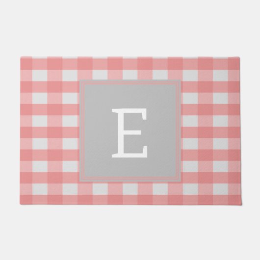 Roze Buffalo Pset Monogram Doormat Deurmat (Voorkant)