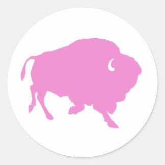 roze buffel ronde sticker