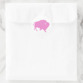 roze buffel ronde sticker (Tas)