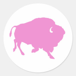 roze buffel ronde sticker