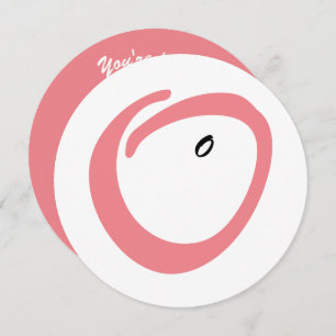 Roze buik schattig baby shower uitnodiging