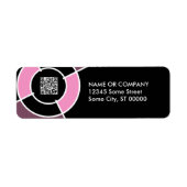 roze bulseye QR-code Etiket (Voorkant)