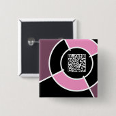 roze bulseye QR-code Vierkante Button 5,1 Cm (Voorkant /achterkant)