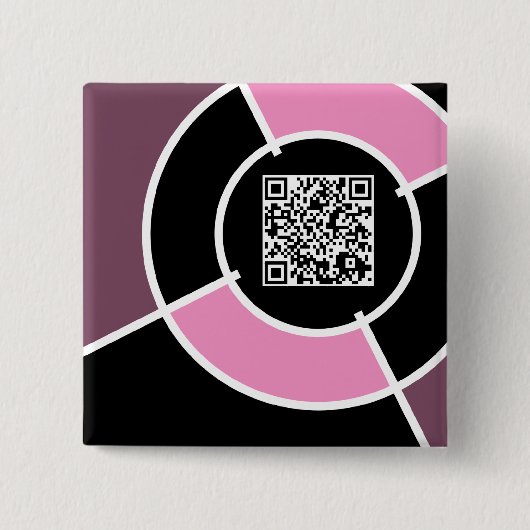 roze bulseye QR-code Vierkante Button 5,1 Cm (Voorkant)