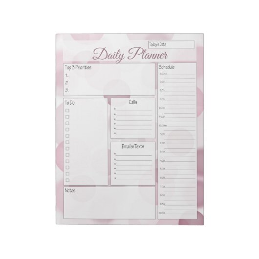Roze bundel Daily Planner Notitieblok (Gedraaid)