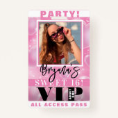 Roze bundel hartslag VIP Pass Badge (Voorkant)