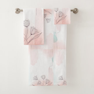 Roze bundelbakdoekset bad handdoek