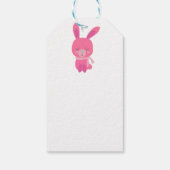 Roze Bunnies en Flowers Cadeaulabel (Achterkant)