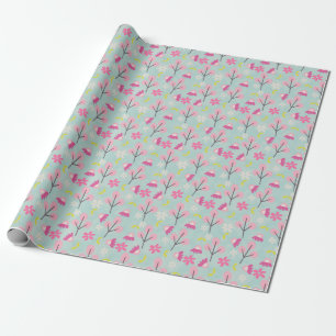 Roze Bunnies en Flowers Cadeaupapier