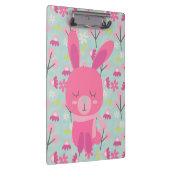 Roze Bunnies en Flowers Klembord (Rechts)