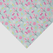 Roze Bunnies en Flowers Tissuepapier (Detail)