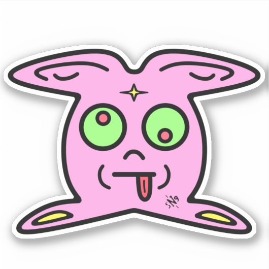 Roze bunny-achtige ding v2 sticker (Voorkant)
