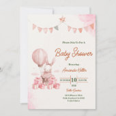 Roze Bunny Baby shower Kaart (Voorkant)