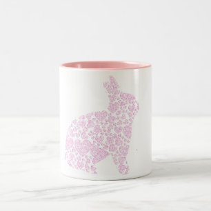 Roze Bunny Coffee-Mok Tweekleurige Koffiemok