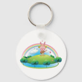 Roze Bunny die gitaar speelt Sleutelhanger (Achterkant)