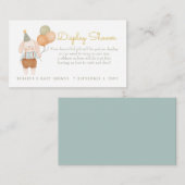 Roze Bunny met Baloons Display Shower Informatiekaartje (Voorkant / Achterkant)