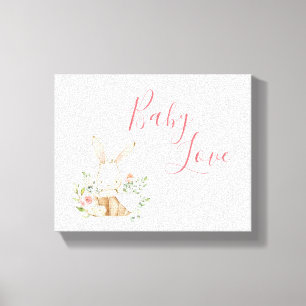 Roze Bunny Rabbit Animal Canvas Afdruk