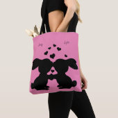 Roze Bunny Rabbit Canvas tas (Dichtbij)
