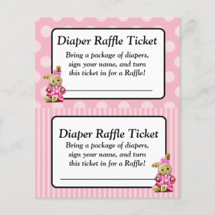 Roze bunny Roze Baby shower Raffle Ticket Flyer