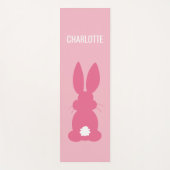 Roze Bunny Silhouette Personalized Cute Animal Yogamat (Voorkant)
