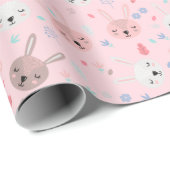 Roze Bunny Wrapping Paper Cadeaupapier (Rol Hoek)