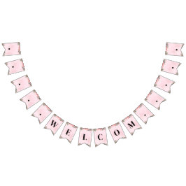  roze Bunting Banner - Welkom