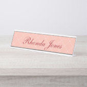 Roze  bureau naambordje (Voorkant)
