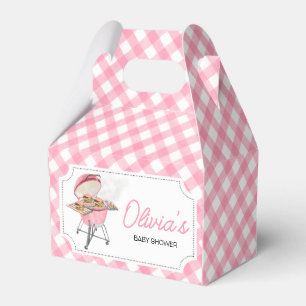 Roze Burger BBQ Baby shower Bedankdoosjes