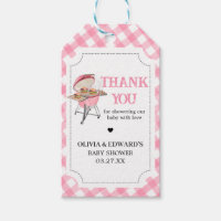 Roze Burger BBQ Baby shower Favor Tags