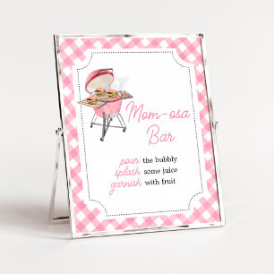 Roze Burger BBQ Baby shower Moeder Osa Bar Poster