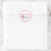 Roze Burger BBQ Baby shower Ronde Sticker (Tas)