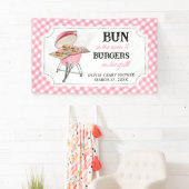 Roze Burger BBQ Baby shower Spandoek (Insitu)