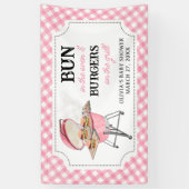 Roze Burger BBQ Baby shower Spandoek (Verticaal)