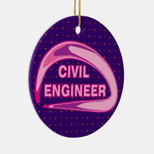 Roze Burgerlijk Ingenieur Ceramisch Ornament (Rechts)