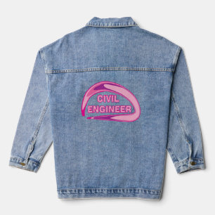 Roze Burgerlijk Ingenieur Golfballen Denim Jacket